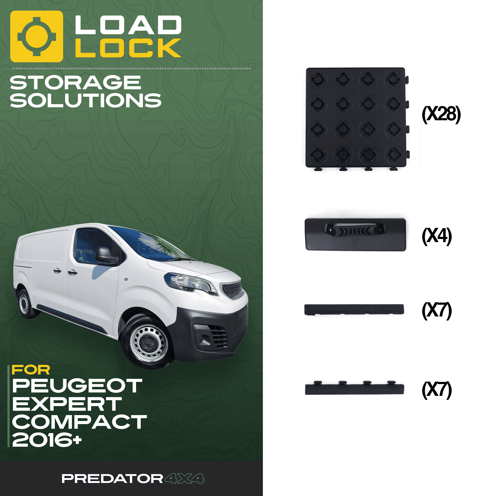 Peugeot Expert Compact/Standard/LWB 2016+ LoadLock Full Load Bed Base Kit