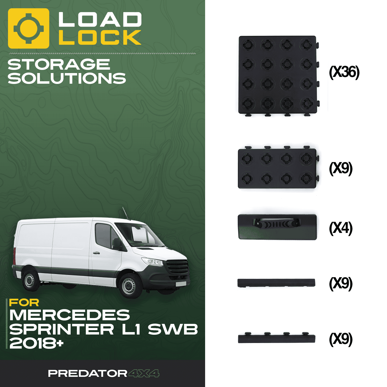 LoadLock Full Load Bed Base Kit Mercedes Sprinter SWB/MWB/LWB/XLWB 2018+