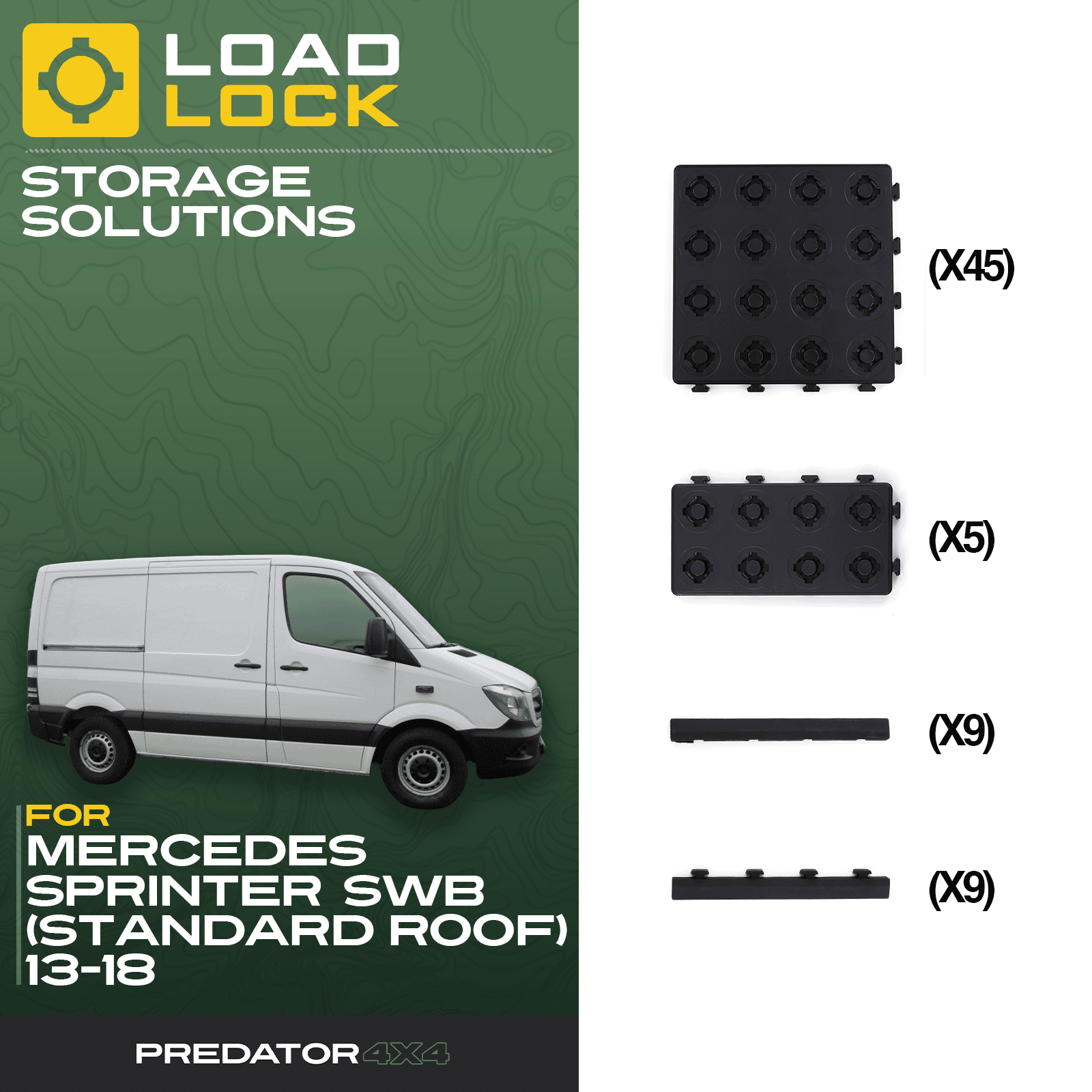 LoadLock Full Load Bed Base Kit Mercedes Sprinter SWB/MWB/LWB/XLWB 2013-2018
