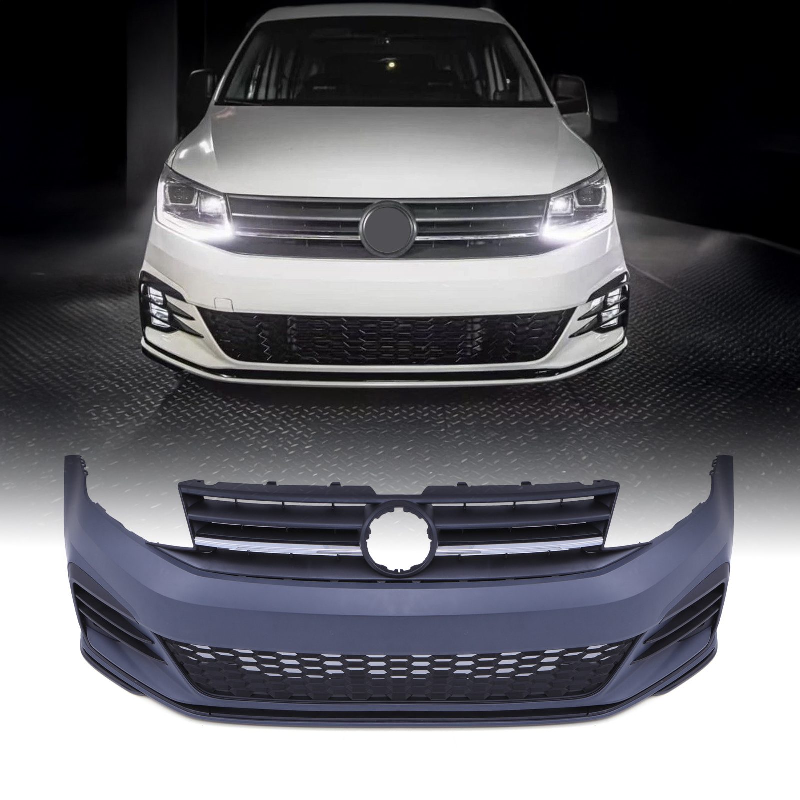 Volkswagen Caddy MK4 15-20 Primer Front Bumper Golf GTI Style